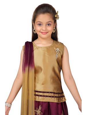 Purple plain silk stitched lehenga 4