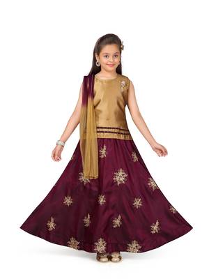 Purple plain silk stitched lehenga 5