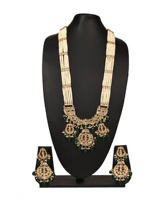multicolor beaded jewellery Brass  Pendant  Pair of Earring 1