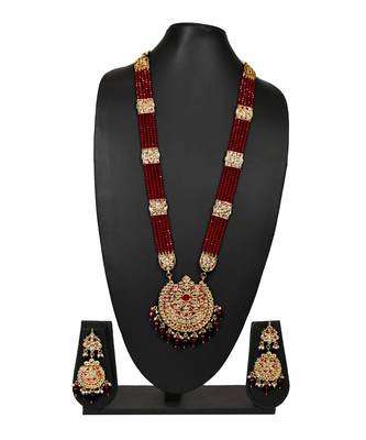 multicolor beaded jewellery Brass  Pendant  Pair of Earring 1