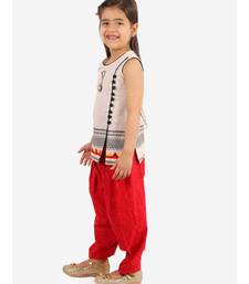 Girls potlis embellished Kurta Salwar and Dupatta set White and Black