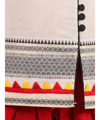 Girls potlis embellished Kurta Salwar and Dupatta set White and Black 4