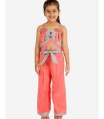 Stylish  Striped Print Top And Palazzo Grey