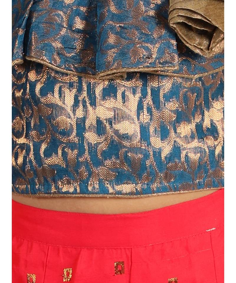 girls offshoulder top with bow and palazzo set   Blue