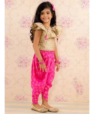 Frill Top With Dhoti Gold 2