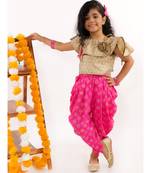 Frill Top With Dhoti Gold