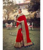Maroon Tasar Silk Designer Havy Saree With Blouse Piece