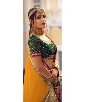 Yellow Tasar Silk Designer Havy Saree With Blouse Piece 2