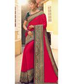 Red Tasar Silk Designer Havy Saree With Blouse Piece