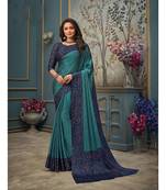Sky Blue Juliet Chiffon Border Work Saree With Blouse Piece