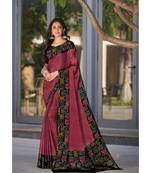 Peach Juliet Chiffon Border Work Saree With Blouse Piece