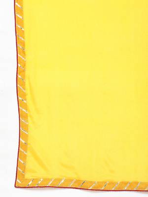 Kvsfab Mustard Color rayon Embroidered & sequnis work with gotta patti Foil print semi stitched kurta sets &dupatta 7