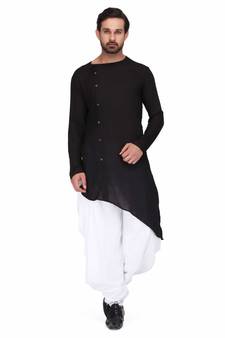 Designer black rayon kurta with with payjama