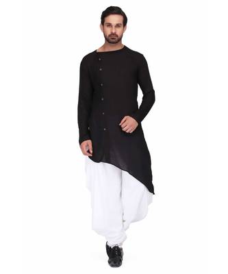 Designer black rayon kurta with with payjama 1