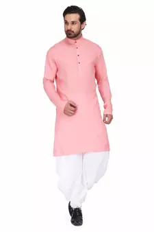 Designer pink rayon kurta with with payjama