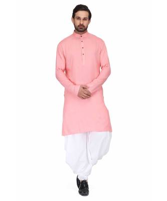 Designer pink rayon kurta with with payjama 2