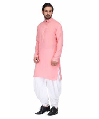 Designer pink rayon kurta with with payjama 3