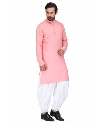 Designer pink rayon kurta with with payjama 4