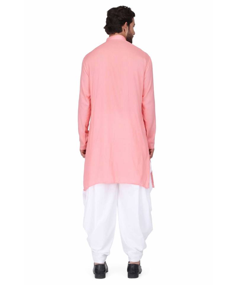 Designer pink rayon kurta with with payjama