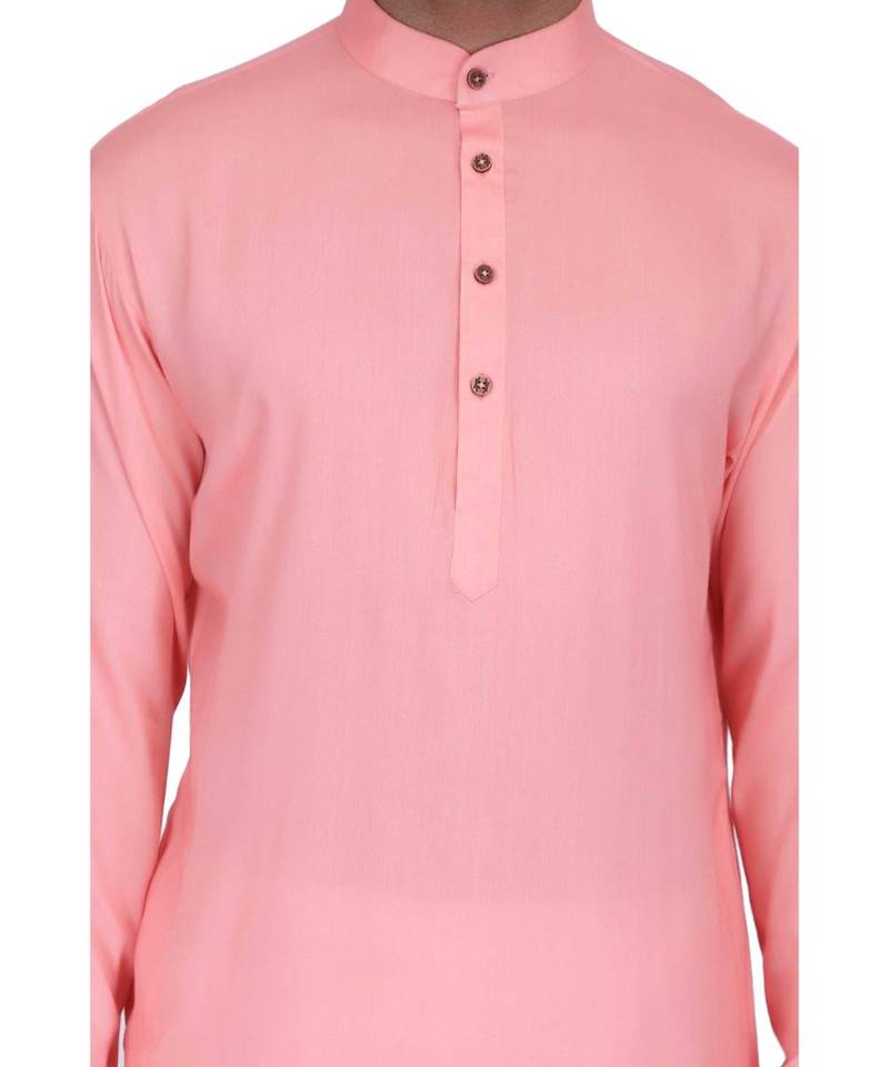 Designer pink rayon kurta with with payjama