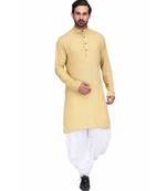 Designer yellow rayon kurta with with payjama