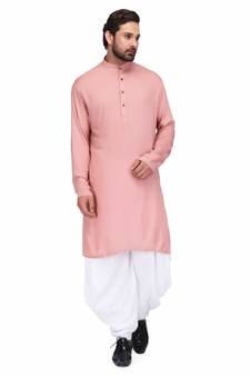 Designer dusty pink rayon kurta with with payjama