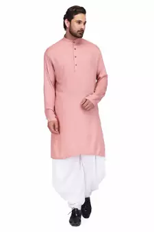 Designer dusty pink rayon kurta with with payjama
