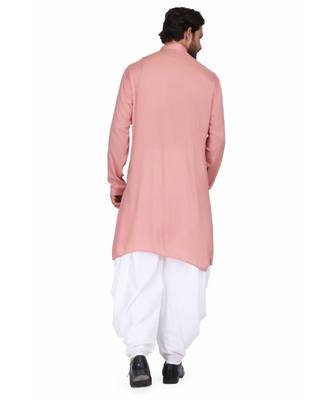 Designer dusty pink rayon kurta with with payjama 5