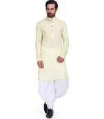 Designer lemon yellow rayon kurta with with payjama