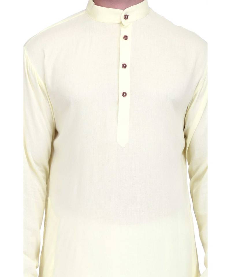 Designer lemon yellow rayon kurta with with payjama