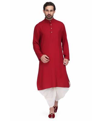 Designer maroon rayon kurta with with payjama 1