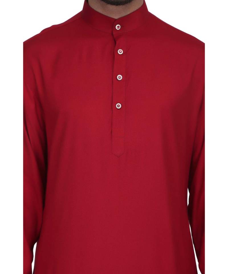 Designer maroon rayon kurta with with payjama