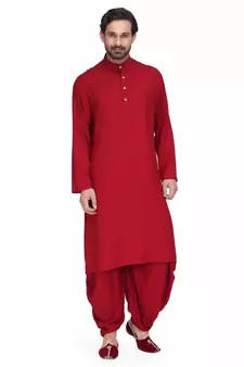 Designer maroon rayon kurta with with payjama
