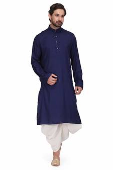 Designer royal blue rayon kurta with with payjama