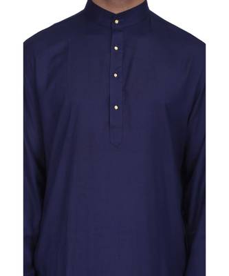 Designer royal blue rayon kurta with with payjama 6