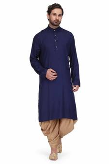 Designer royal blue rayon kurta with with payjama