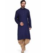 Designer royal blue rayon kurta with with payjama