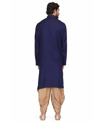 Designer royal blue rayon kurta with with payjama 4