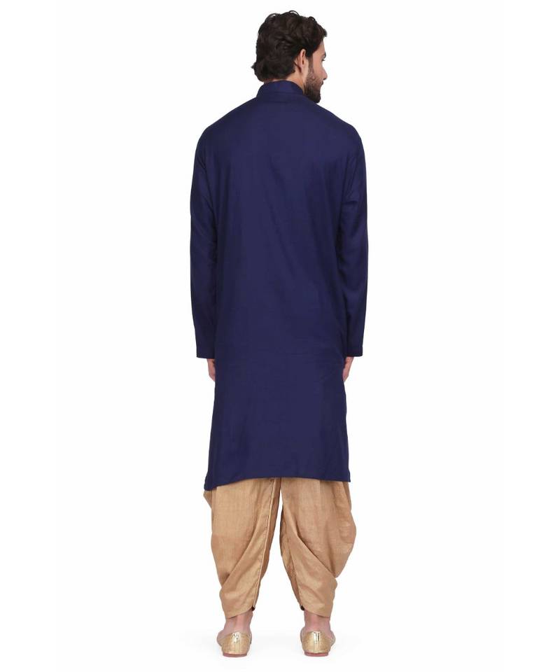 Designer royal blue rayon kurta with with payjama