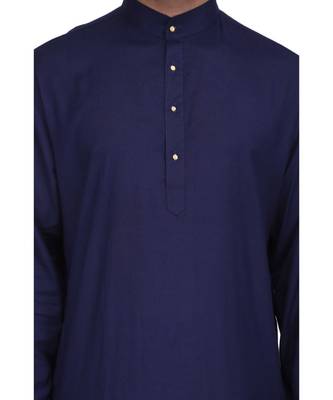 Designer royal blue rayon kurta with with payjama 5