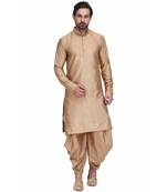 Designer gold raw silk kurta with with payjama