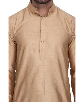Designer gold raw silk kurta with with payjama 5