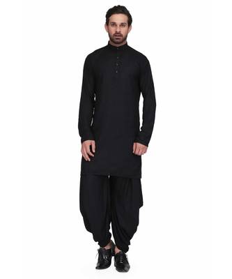 Designer black rayon kurta with with payjama 1