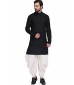 Designer black rayon kurta with with payjama