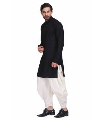 Designer black rayon kurta with with payjama 2