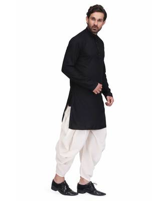 Designer black rayon kurta with with payjama 3
