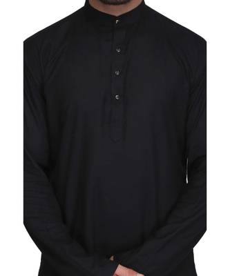 Designer black rayon kurta with with payjama 6