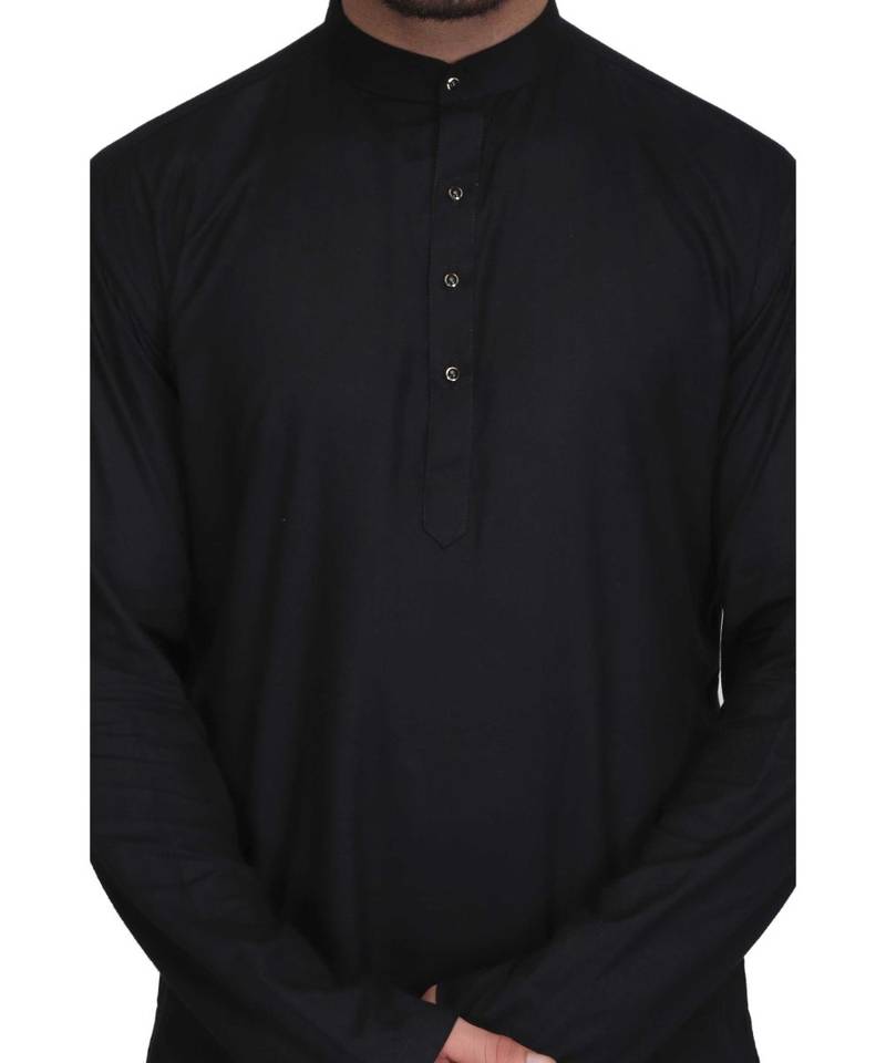 Designer black rayon kurta with with payjama