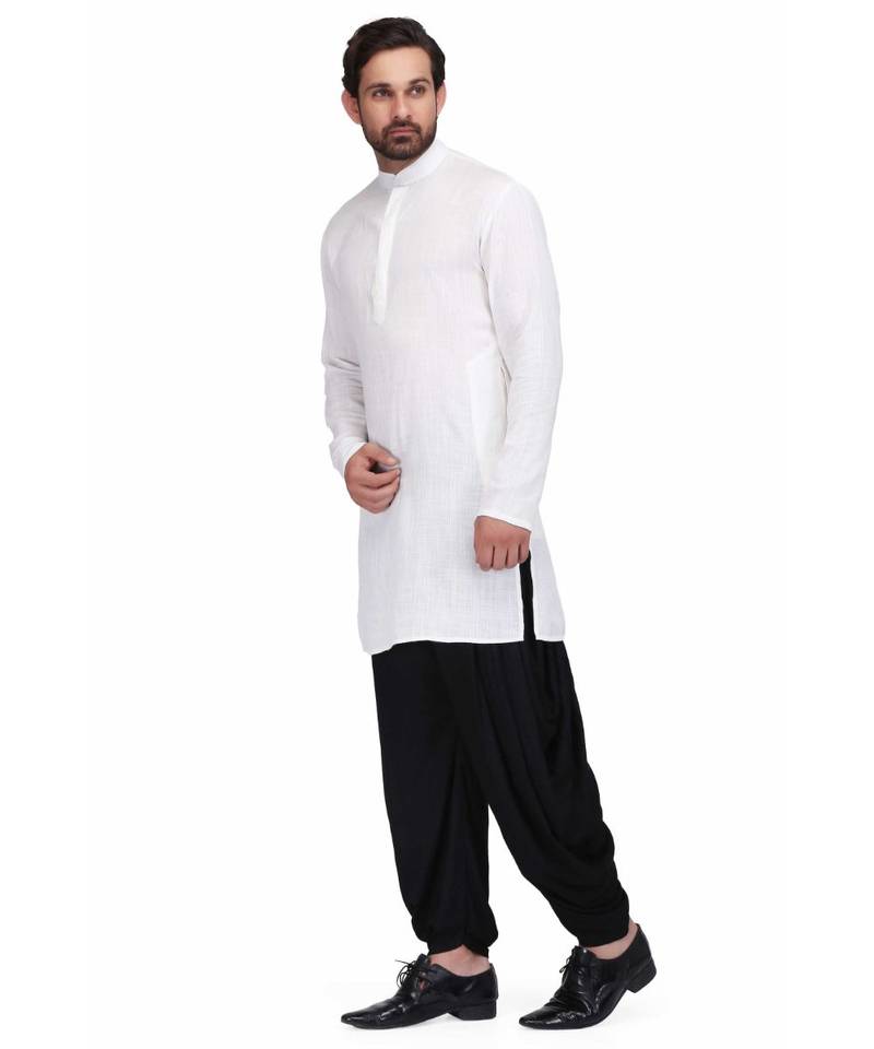Designer white rayon kurta with with payjama