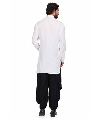 Designer white rayon kurta with with payjama 4